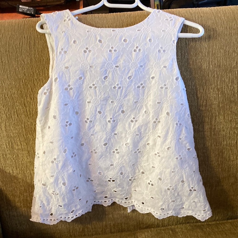 Zara White Eyelet Lace Top Size 10
